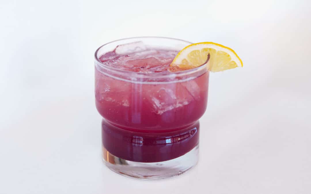 Alcohol brunch drink with bourbon, Blueberry Smash