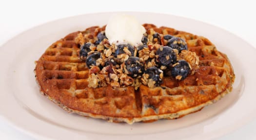 Protein Waffle menu item at Over Easy