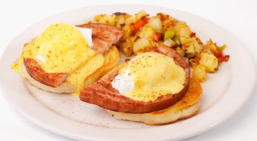 Traditional Benedict Over Easy menu item